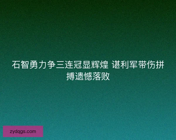 石智勇力争三连冠显辉煌 谌利军带伤拼搏遗憾落败 石智勇力争三连冠显辉煌 谌利军带伤拼搏遗憾落败