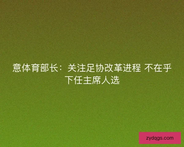 意体育部长:关注足协改革进程 不在乎下任主席人选 意体育部长:关注足协改革进程 不在乎下任主席人选
