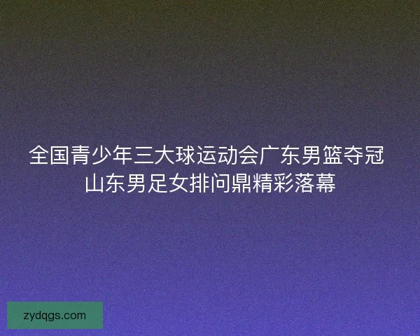 全国青少年三大球运动会广东男篮夺冠 山东男足女排问鼎精彩落幕
