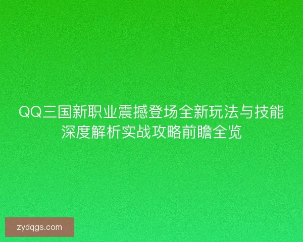 QQ三国新职业震撼登场全新玩法与技能深度解析实战攻略前瞻全览